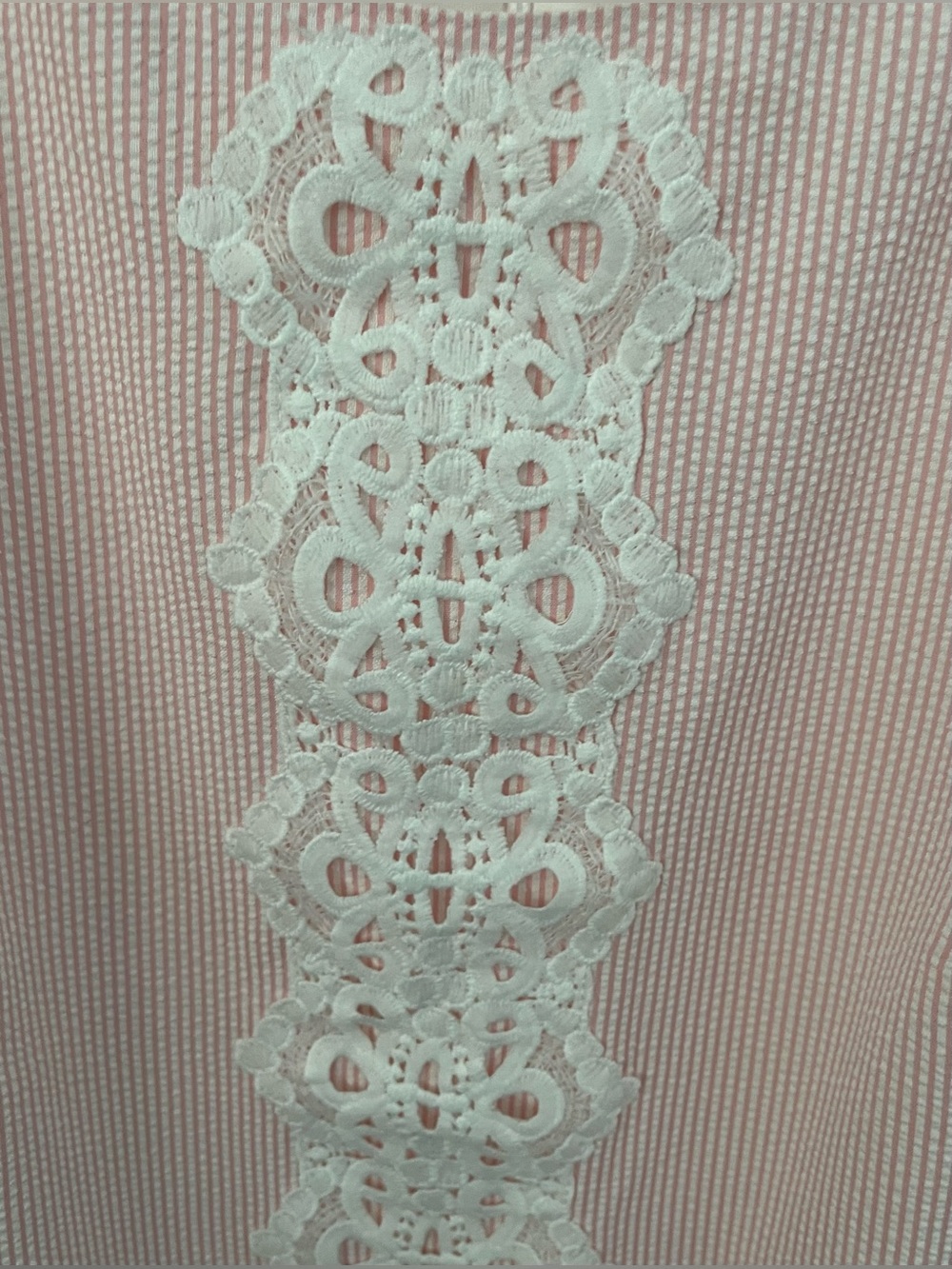 Pappagallo Sleeveless Seersucker Sheath Dress Pink/White Size 14 - Picture 2 of 2